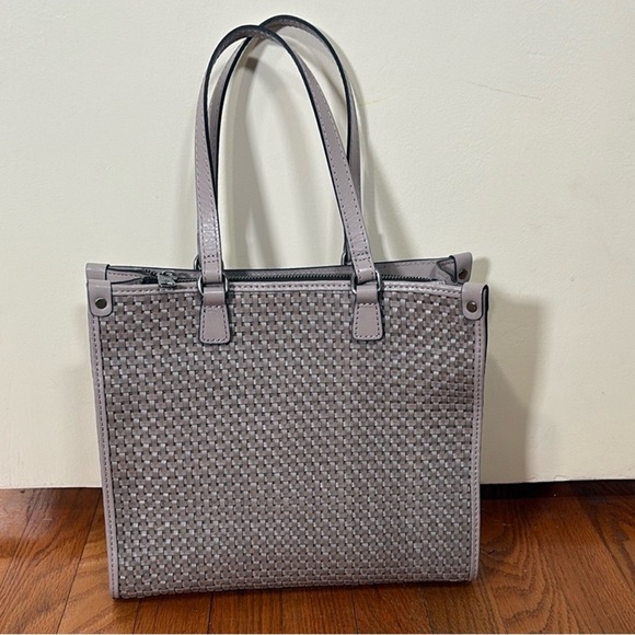 Patricia Nash Leather Ava Medium Woven Tote Stone - Picture 1 of 16